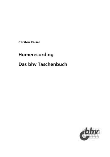 Carsten Kaiser: Homerecording (Undetermined language, 2007, bhv)